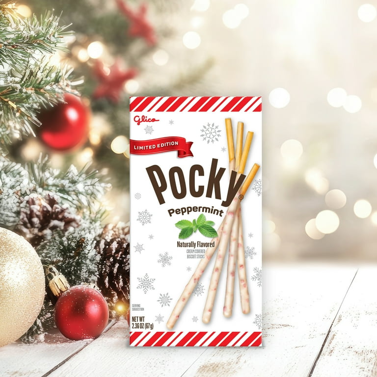 Glico Pocky Peppermint Cream Covered Biscuit Sticks, 2.36 oz Box