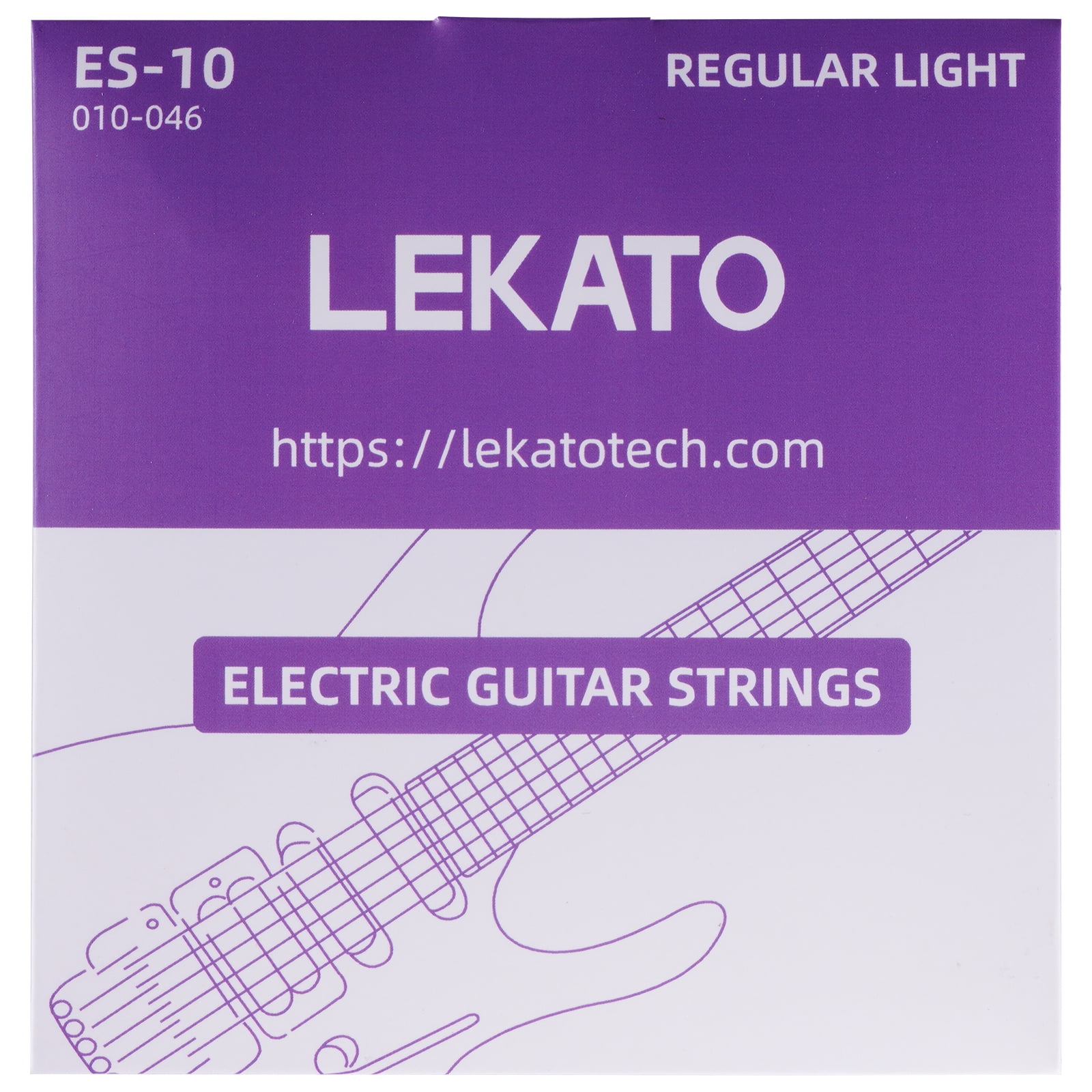 LEKATO Electric Guitar Strings Nickel Plated Steel Coated Electric Guitar Strings with Ball End 10 Set of 6 Hex Steel String(10-46)