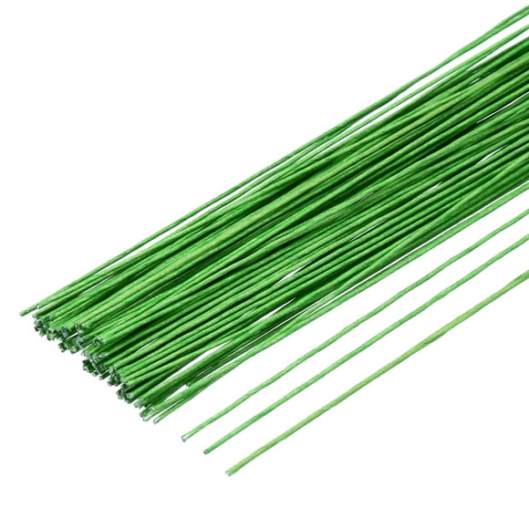 100pcs Green Floral Wire Stems Bendable 0.7mm 22 Gauge Florist Wire for Artificial Flower