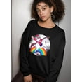thumbnail image 2 of Santa Riding A Unicorn Sweatshirt Women -Smartprints Designs, Female 5X-Large, 2 of 4