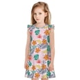 thumbnail image 1 of Balery Tropical Plants Camisón de princesa para niñas, pijama de algodón con mangas abullonadas, suave y bonito.-Small, 1 of 6