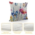 thumbnail image 4 of Creowell Spring Summer Pillow Cover Floral Red Blue Wild Flowers and Butterfies 4th of July Decorations Memorial Day Seasonal Farmhouse Living Room Outdoor Cushion Case for Sofa Couch White, 4 of 5