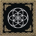 thumbnail image 2 of THE ART BOX Altar Cloth Tarot Cards Table Napkins Witchcraft Supplies Black Gold Tablecloth Square Alter Pagan Spiritual Celestial Deck Cloth with Fringes , Tripple Moon , 36x36 Inches, 2 of 3