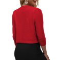 thumbnail image 2 of Très Chic Mailanda Women's Open Front 3/4 Sleeve Cropped Cardigan Bolero Shrug Sweater, 2 of 6