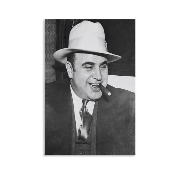 Al Capone And Cigar Poster Art Poster Canvas Painting Decor Wall Print Photo Gifts Home Modern Decorative Posters 12x18inch(30x45cm)
