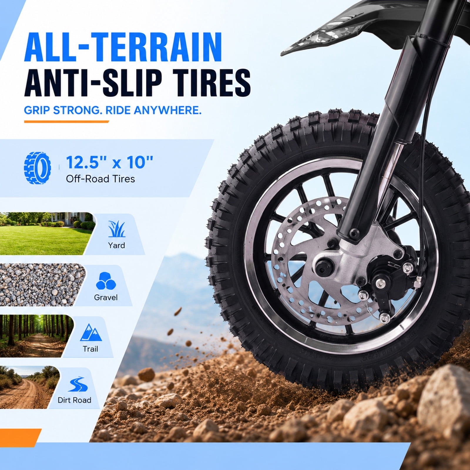 QEASET 39CC Dirt Bike, Mini Bike 4-Stroke Gas Powered off Road with Max Speed 20MPH, Pull Start