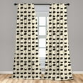 thumbnail image 5 of Ambesonne Cat Curtains, Black Kitties Saying Hi, Pair of 28"x95", Ivory Black Ruby, 5 of 5