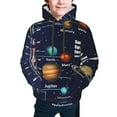 thumbnail image 5 of Kll Unisex Kids Boys Girls Hooded Pocket Pullover Hoodies-Solar System, 5 of 9