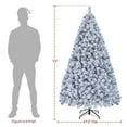 thumbnail image 3 of Yaheetech 6ft Pre-lit Flocked Artificial Christmas Tree with 250 LED Lights, Green & White, 3 of 6