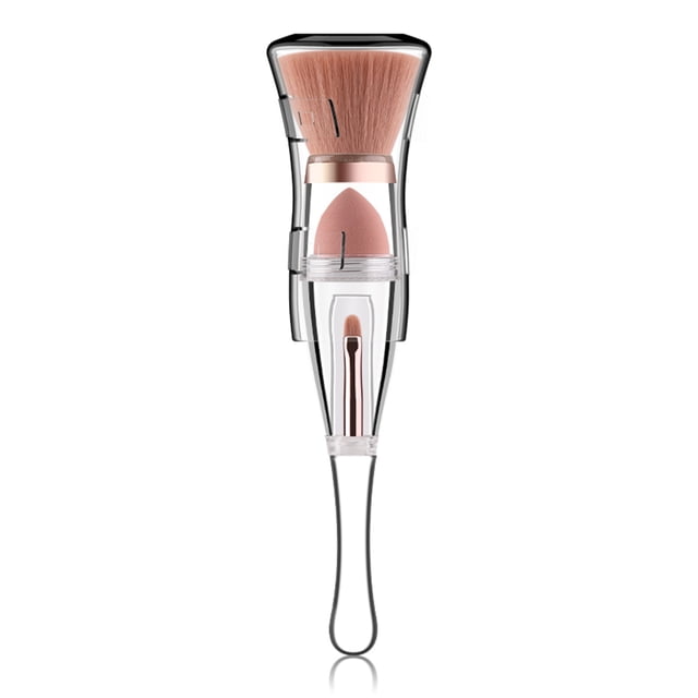 Graflsoa ZOREYA Multi-Purpose 3-in-1 Makeup Brush Set for Blending, Shading, and Application - Compact & Portable Design with Fiber Hair & ABS Material