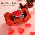thumbnail image 5 of Emibele Preserved Rose Flower with Heart Necklace, Eternal Flower Rose Box for Her Women Wife Grandma Anniversary Birthday Romantic Valentines Mothers Day Gifts, Red, 5 of 10