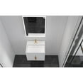 thumbnail image 6 of Amazon 24" White Wood Floating Vanity with White Top and Gold Trim, 6 of 10
