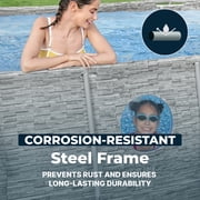 Bestway Power Steel Swim Vista Metal Frame Above Ground Pool - 14 x 8 ft, Stone