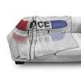 thumbnail image 3 of Police Soft Flannel Fleece Throw Blanket, Police Car Sirens on Top Cap Like Round Shaped Red and Blue Work of Art, Cozy Plush for Indoor and Outdoor Use, 50" x 70", Red Blue and White, by Ambesonne, 3 of 6