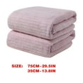 thumbnail image 2 of 2-Pack Velvet Bath Towels, Extra Large Absorbent Quick-Dry Hair Towels, Striped Soft Combed Yarn Bath Sheets, Lint-Free for Home Travel Gym Beach, 75x35cm, 2 of 2