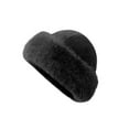 thumbnail image 2 of Spencer Women's Faux Fur Hats Fluffy Bucket Hat Russian Style Outdoor Winter Warm Cap for Girls, Black, 2 of 9