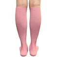 thumbnail image 2 of COUVER Womens Plain Striped Cotton Knee High Socks Light Pink Medium 3 Pairs, 2 of 6