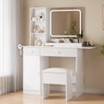 thumbnail image 1 of CazToi LED Vanity Desk with Charging Station Makeup Table with Mirror & Storage, 1 of 8