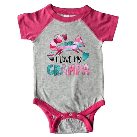 

Inktastic I Love My Grampa Pink and Blue Fox with Hearts Gift Baby Boy or Baby Girl Bodysuit