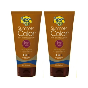 2 Pack Banana Boat Summer Color Self-Tanning Lotion, Deep Dark Color 6oz Each