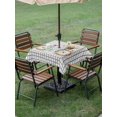 thumbnail image 5 of Square Outdoor Tablecloth with Umbrella Hole Flowers Bicycle Outside Table Cloth Waterproof Patio Table Cover Spring Farmhouse Floral Plaid Lattice Zipper Tablecloths for Picnic Camping 54x54 Inch, 5 of 8
