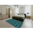 thumbnail image 4 of Ahgly Company Indoor Square Patterned Deep-Sea Blue Area Rugs, 4' Square, 4 of 6
