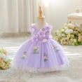 thumbnail image 6 of XAOFW Girl's Dresses Sleeveless Crewneck Kids Floral Embroidery Elegant Ball Gown Dress Holiday Celebration Soft Cozy Toddler Sundress, 6 of 6