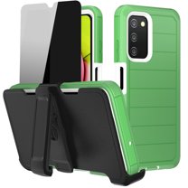 NIFFPD Samsung Galaxy A03S Case with Screen Protector (Anti Spy Privacy) Tough Rugged Shockproof Protective Phone Case for Galaxy A03S Green&White