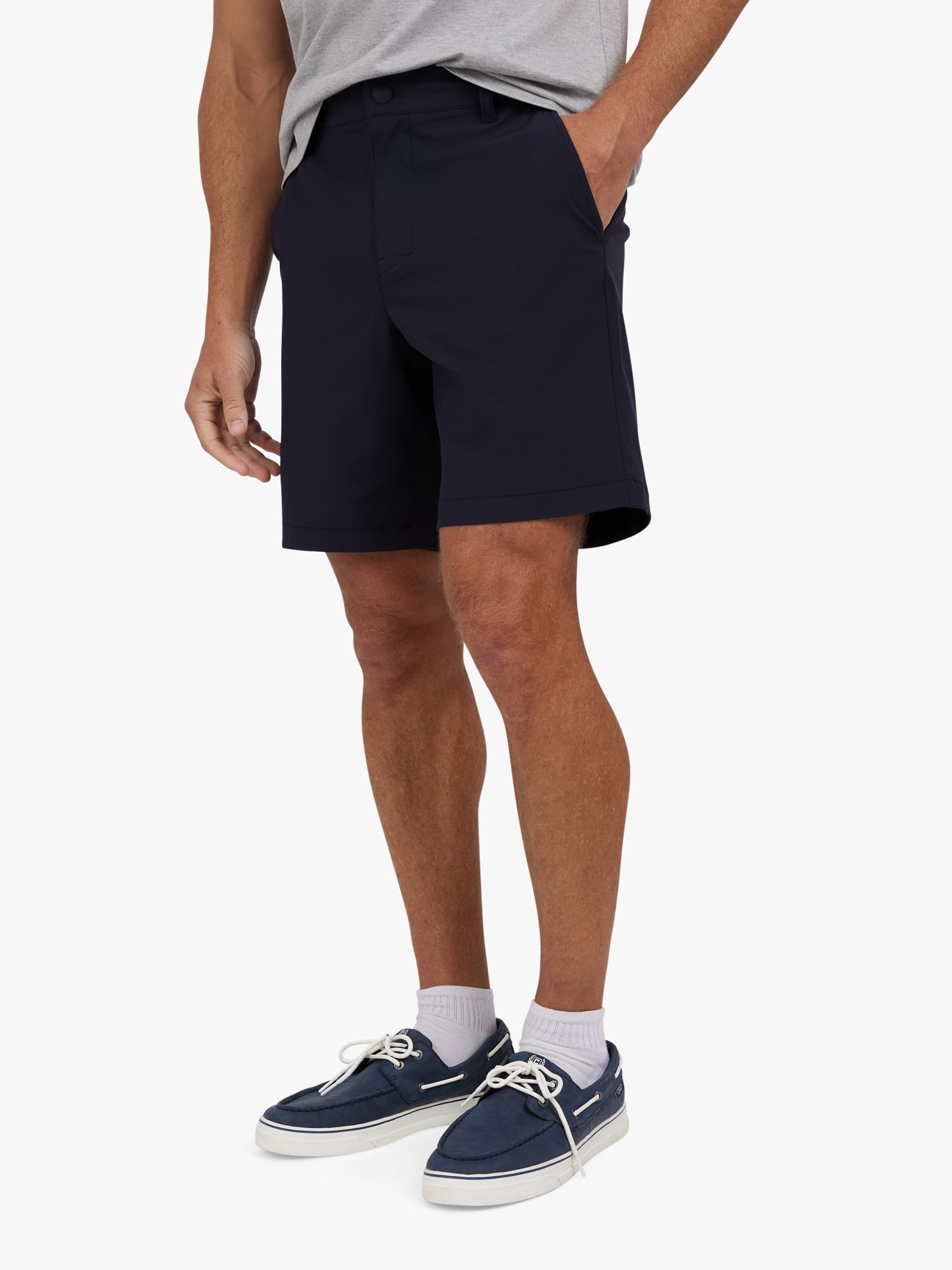 Chaps Men's & Big Men's Performance Flat Front Shorts, Sizes 30-42, 8" Inseam
