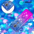 thumbnail image 4 of FIEWESEY For Motorola E5 Plus Case Moto E5 Supra Glitter Case Sparkle Glitter Flowing Liquid Quicksand with Shiny Bling Diamond Women Girls Cute Case For Motorola E5 Plus / E5 Supra - Blue+Purple, 4 of 6