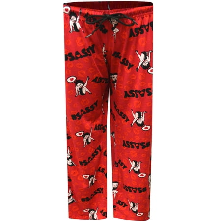 Apparel Connection LLC Womens Betty Boop Feeling Sassy Red Lounge Pants (Small)