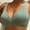 Green, variant on Women's Front Closure Low Cut Bras, Padded No Underwire V Neck Lingerie, Soft Seamless Everyday Brassiere