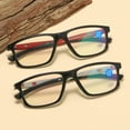 thumbnail image 3 of 3 Pairs of Men's Blue Light Blocking Sports Reading Glasses 4.00 Ultra-light Two-tone Presbyopic Glasses Square Readers +4.00, 3 of 4