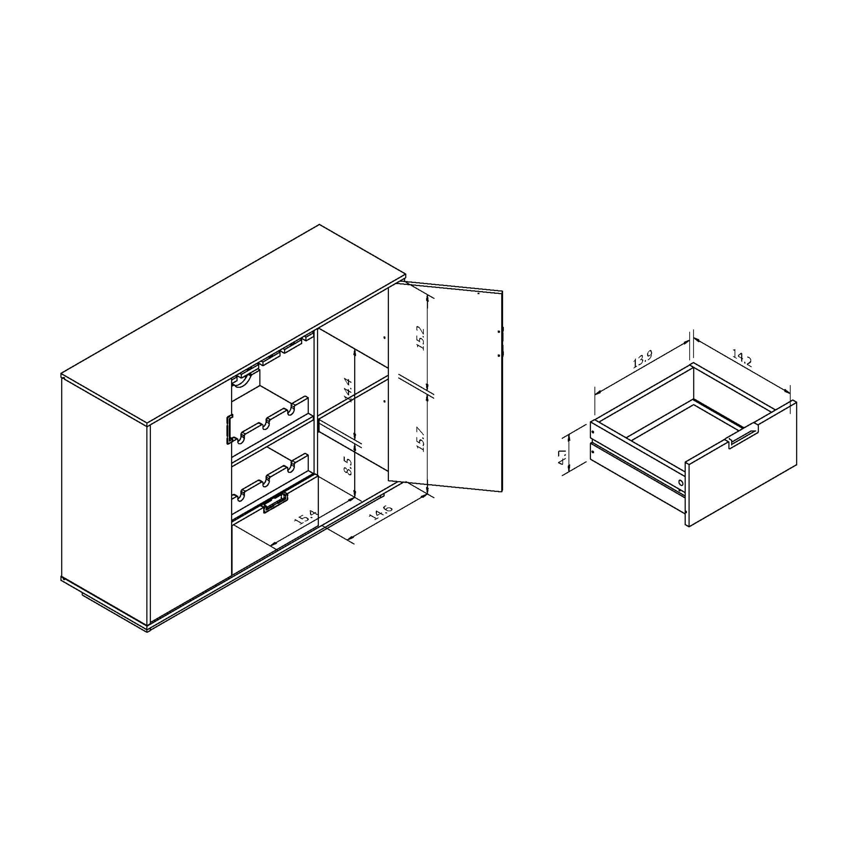 Furniture of America Angelo Modern Multi-Storage Buffet, Espresso
