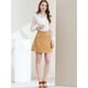 thumbnail image 3 of Allegra K Falda Casual Estilo Cargo Corta Con Botones En La Parte Delantera Para Mujer Caqui XS, 3 of 6