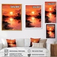 thumbnail image 4 of Designart "Serene Sunrise Serenity on Island I" Coastal Framed Wall Art - Coastal Red Coastal Tropical Entryway Framed Wall Art Print, 4 of 6