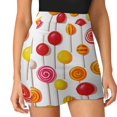 thumbnail image 3 of Pastel Rainbow Lollipop Women's Shorts Non-Slip Single Pocket A-line Trouser Skirt Summer Shorts Casual Shorts for Women, 3 of 7