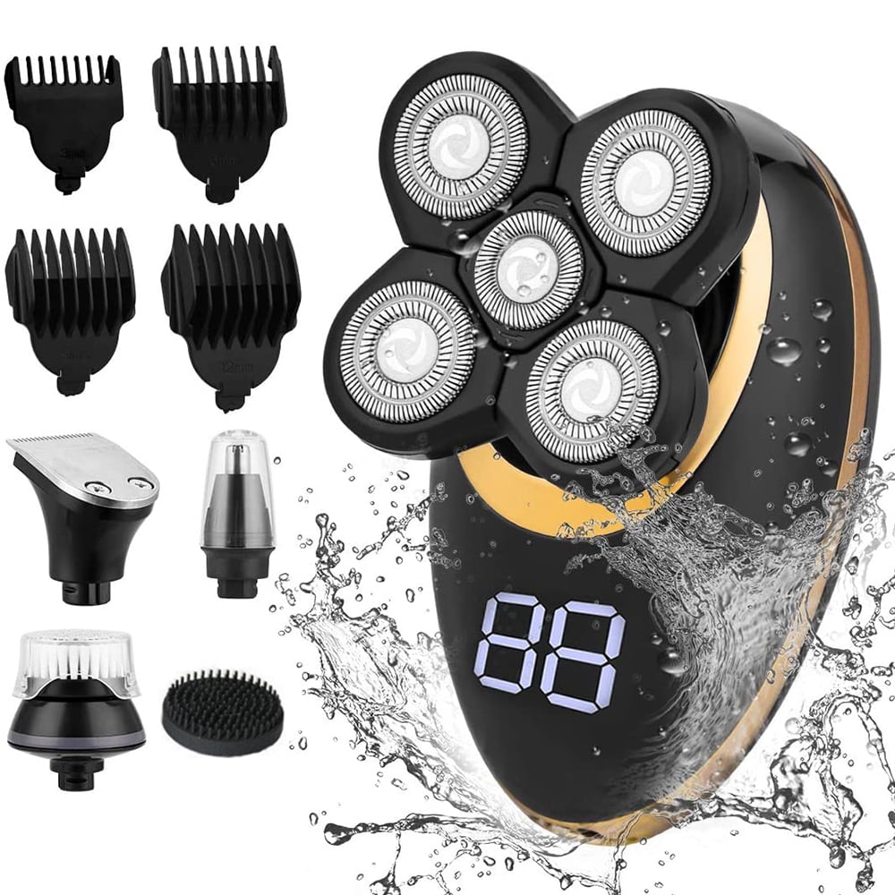 Rotary Razor for Men Electric Shaver Wet & Dry Razor IPX7 Waterproof 4D