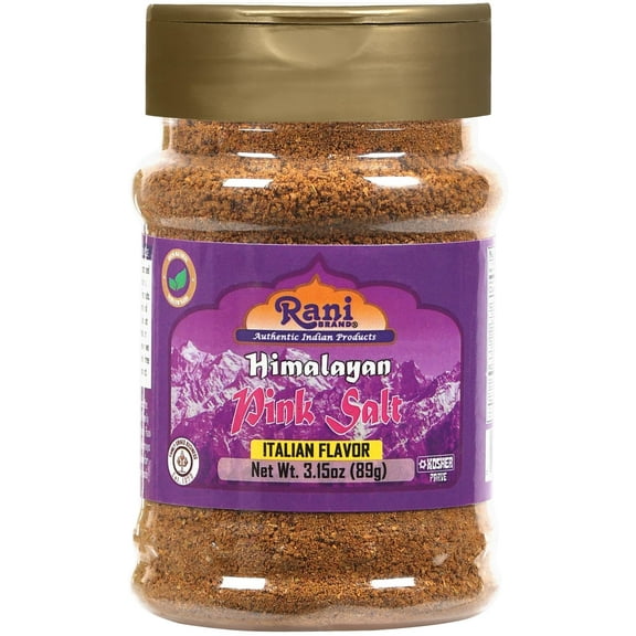 Rani Himalayan Pink Salt Italian Flavor (84 Essential Trace Minerals) 3.15oz (89g) PET Jar ~ All Natural | Vegan | Gluten Friendly | NON-GMO | Indian Origin