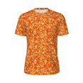 thumbnail image 5 of Wukai Orange Glitter Print Men's Short-Sleeved Mesh T-Shirt,Quick-Dry Short Sleeve Workout T-Shirt-Small, 5 of 8