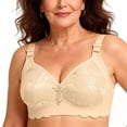 thumbnail image 2 of Feancey Wireless Full Coverage Bra for Older Women High Support Comfort Bra Adjustable Strap Everyday Brassiere Breathable Minimizer Bras Beige 36, 2 of 10