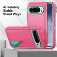 thumbnail image 5 of ELEHOLD for Google Pixel 9 Pro XL Rugged Protective Case Multi Layer Shockproof Hidden Kickstand Hybrid Silicone Hard PC Cover for Google Pixel 9 Pro XL,Rose+Mint, 5 of 8