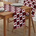 thumbnail image 2 of Newhomestyle Valentine's Day Red Plaid Table Runner 13 x 72 inch Valentine Red Black Buffalo Check Plaid Love Heart Table Runner Non-Slip Dresser Scarves, 2 of 9