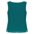thumbnail image 2 of Yartina Womens Summer Dressy Chiffon Blouses Round Neck Sleeveless Tunic Tops Office Work Shirts Top Green M, 2 of 5