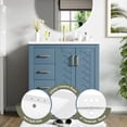 thumbnail image 4 of 30'' Bathroom Vanity with Ceramic Sink Combo, Modern Bathroom Storage Cabinet with 3 Drawers and 2 Soft Closing Doors, Freestanding Bathroom Vanities, Solid Wood Frame, Indigo, 4 of 8