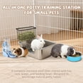 thumbnail image 7 of Stainless Steel Rabbit Litter Box with Hay Feeder & Water Dispenser, Metal Bunny Litter Box with Sifting Tray, High-Sided Rabbit Potty Pan for Small Animals, Quick Cleaning, Odor Control, 7 of 7
