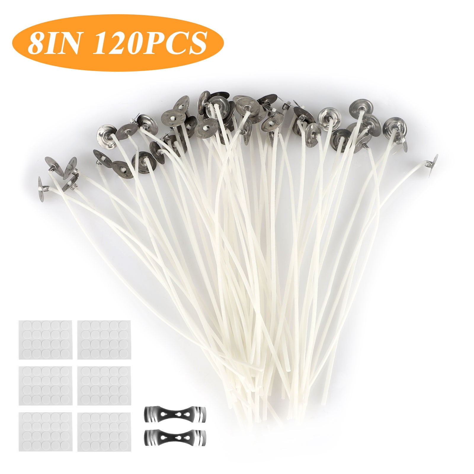 50pcs 8Inch Candle Wicks Cotton Core Waxed With Sustainers Candle Making Supply