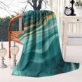 thumbnail image 2 of Teal Gold Marble Pattern Blanket,Comfortable Soft Flannel Throw Blanket,All Season,Warm Lightweight Blankets for Sofa Bed Couch Living Room Chair,40"x50", 2 of 4