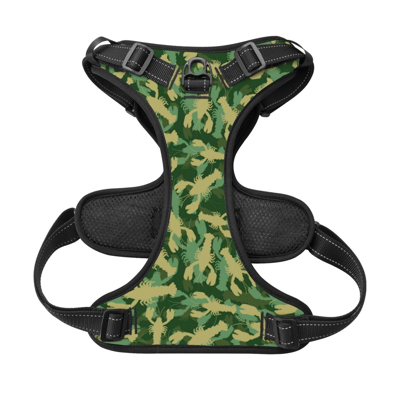 Picia Crayfish Army No-Pull Dog Harness Reflective Front Clip Vest with Handle,Step-in Air Dog Harness,Adjustable 2 Metal Rings 4 Buckles,Easy to Put on & Take Off X-Large