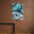 thumbnail image 5 of WYYP Teal and White Rose Flower with Butterfly Retro Metal Sign 8*12in 8x12in, 5 of 7